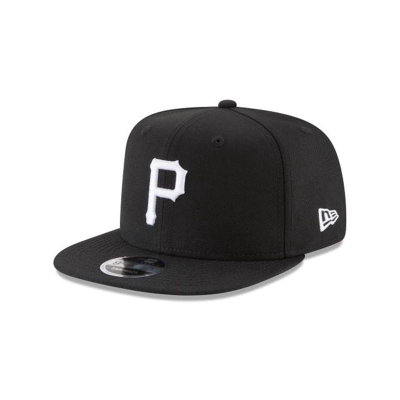 Black Pittsburgh Pirates Hat - New Era MLB High Crown 9FIFTY Snapback Caps USA8045761